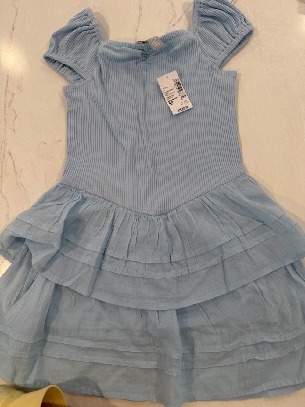 Kids Light Blue Ruffled Tiered Dress
